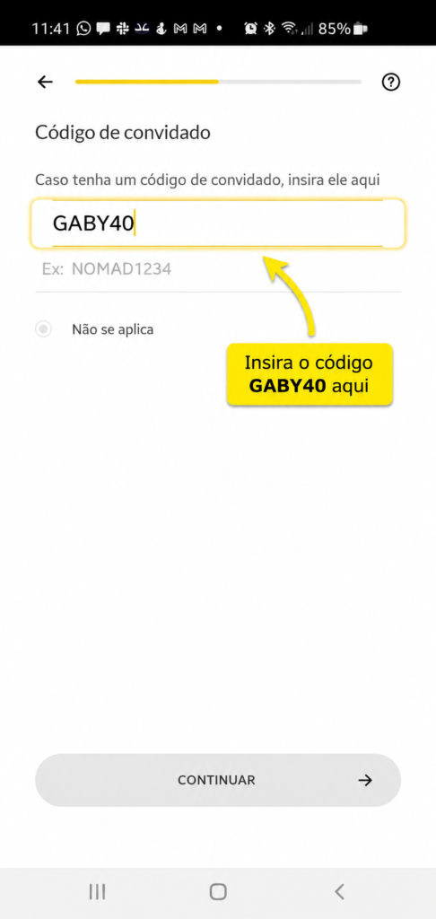 codigo convite nomad cupom de desconto gaby40